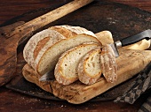 Cut wheat loaf with oats