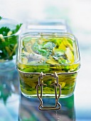 Chicken terrine with soya beans and parsley