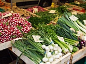 Produce on Display on the Street in Front of a Supermarket in Chamonix, France
