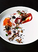 Spices on a white plate