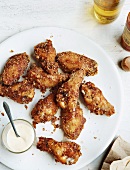 Breaded chicken wings with mayonnaise