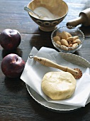 Gluten Free Pie Crust with Ingredients for Plum Pie