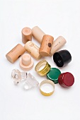 Various wine bottle caps and stoppers