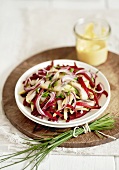 Herring salad with apples and onions