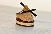 Maroni vermicelli on a chocolate sable with creme brulee