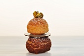 A religieuse with passion fruit
