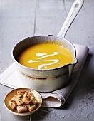 Butternut squash soup with croutons