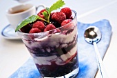 Mascarpone-marsala cream with chocolate-amaretto dough and berries