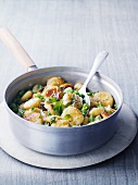 Gnocchi with peas and fava beans