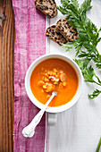 Carrot and lentil soup