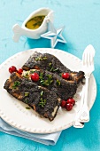 Baked carp with a poppy seed crust for Christmas