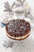 Chocolate cake with lemon mousse (Christmas)