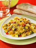 Rotelle pasta with vegetables