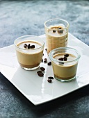 Coffee cream in three glasses