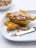 Toast topped with meat pate