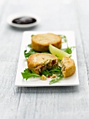 Fish cakes with rocket salad