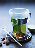 Mint tea with lime and rock sugar