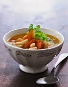 Vegetable soup with tomatoes and white beans