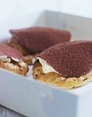 Kartoffelkager (Danish cakes with cream, marzipan and coco powder)