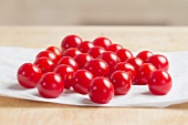 Cherry tomatoes on a piece of kitchen paper