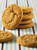 A stack of ginger biscuits