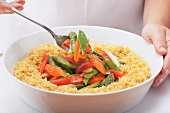 Couscous with colourful vegetables