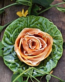 Ham and melon in the shape of a flower