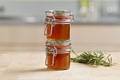Veal stock in two jars