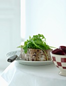 Terrine mit Rucola zu Weihnachten