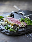 Beef steak with savoy cabbage