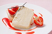 Vanilla parfait garnished with strawberries