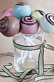 Cake Pops; Chocolate with Nuts Close Up