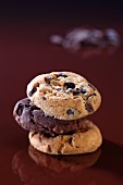 Chocolate chip cookies, stacked