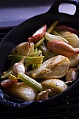 Fennel and onions in a baking dish