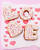 'Love' biscuits