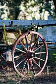 Antique horse-drawn cart with wooden wheels
