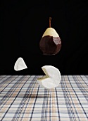 A chocolate pear and cheese
