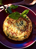Cheese omelette with mint