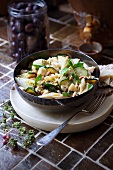 Penne with artichokes and zucchini