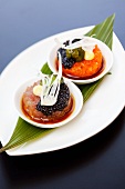 Caviar on grapefruit tartar