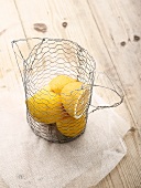 Lemons in a wire basket