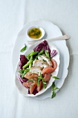 Green asparagus salad with chicken breast and grapefruit