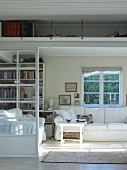 View into open-plan interior of country house