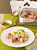 Veal roulade wrapped in ham