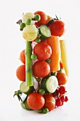 Vegetable tower with red currants