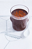 Chocolate mousse with cayenne pepper and cinnamon