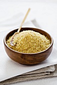 Bulgur in a wooden bowl