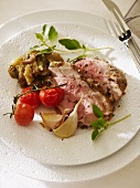 Spicy shoulder of lamb with vegetables