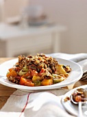 Roasted vegetables with a nut crust