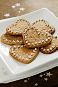 Heart-shaped cinnamon Christmas biscuits